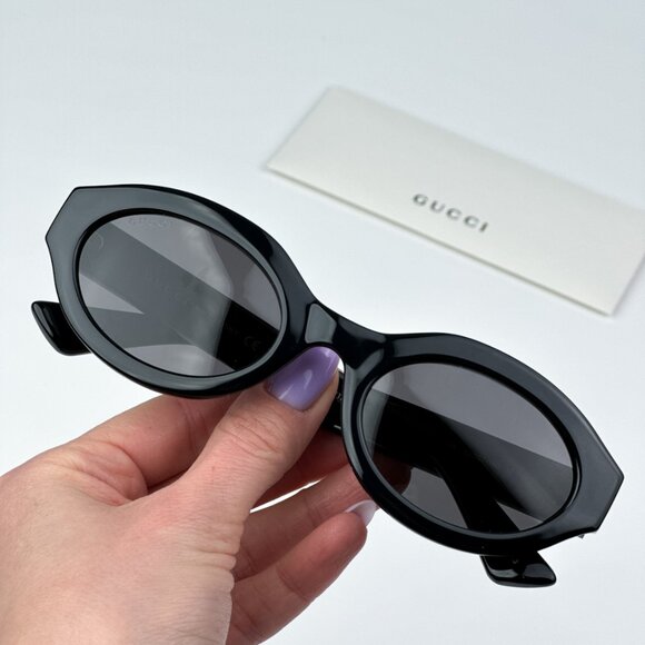 Gucci SunglassesGG1579S 001 Black Grey Unisex Oval
